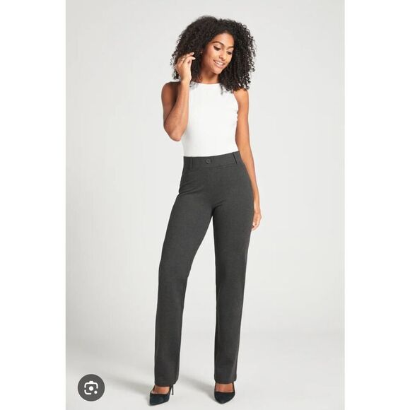 NWOT Betabrand Classic Gray Straight Leg Yoga Pants Size Medium - Picture 1 of 7